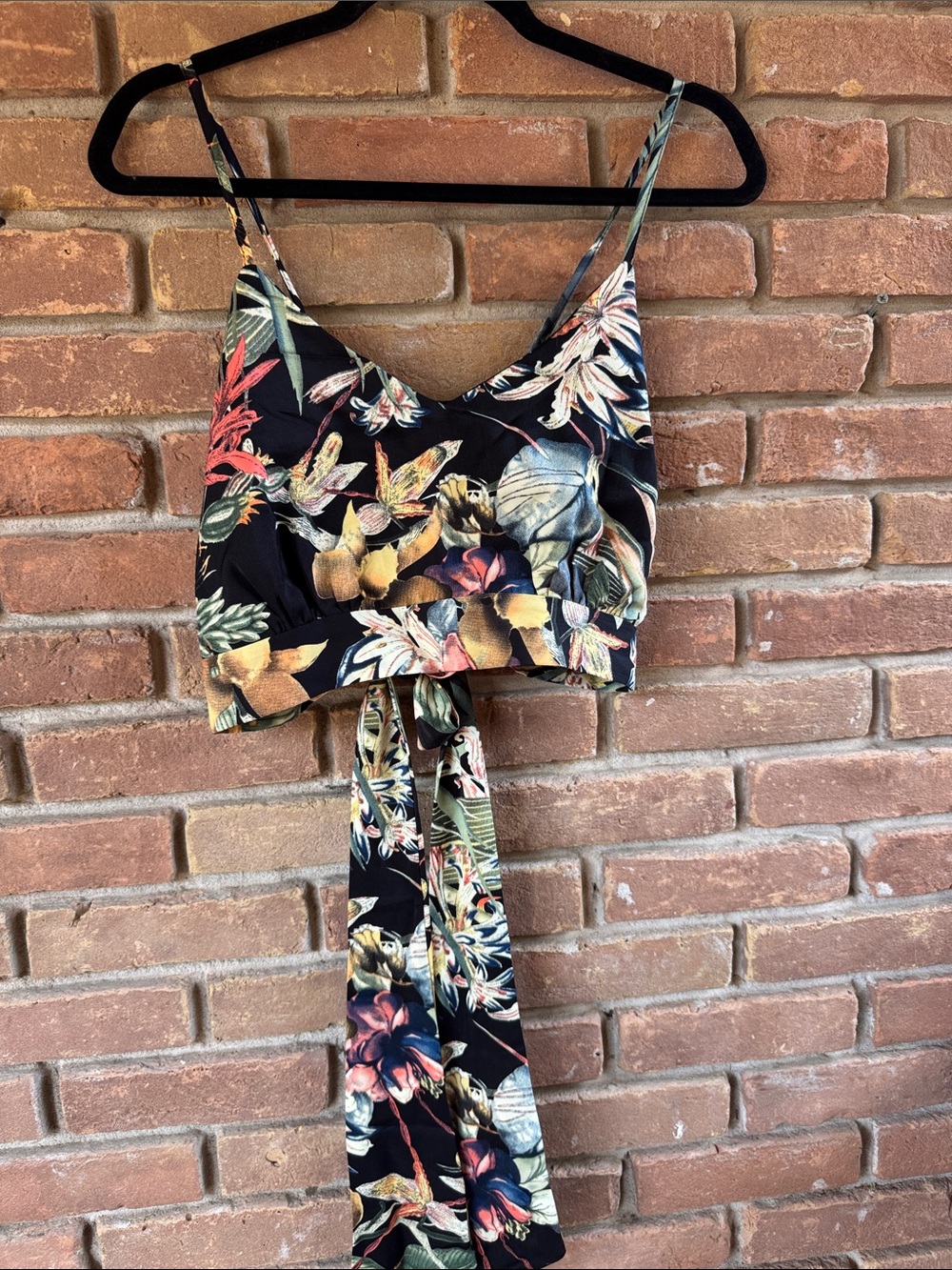 Women’s Floral Maxi Skirt and Top in Black with Tropical Print - Picture 7 of 11